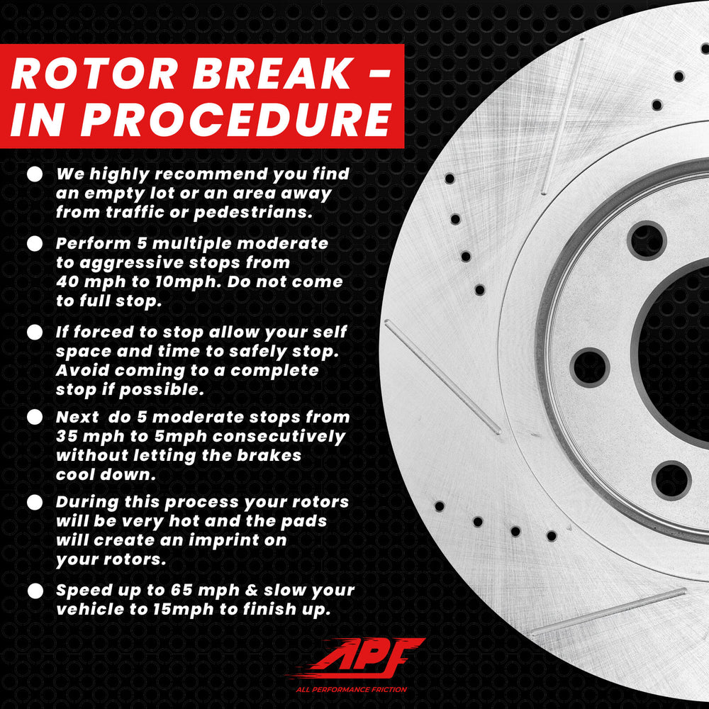 APF All Performance Friction Front Rotors and Pads Half Kit compatible with INFINITI Q70L 2015-2019 Zinc Drilled Slotted Rotors with Ceramic Carbon Fiber Brake Pads | $432.73