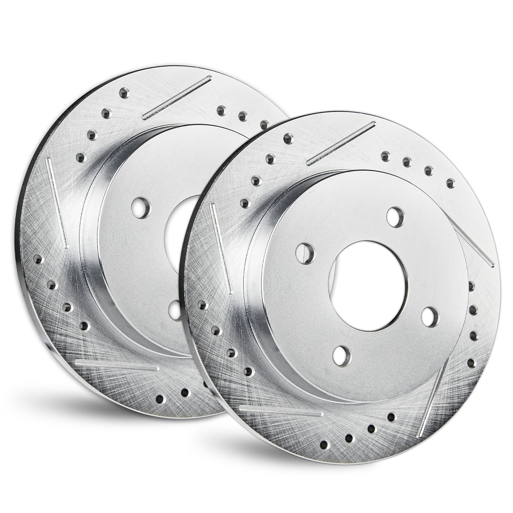 APF Rear Rotors compatible with Mazda 3 2004-2013 | Zinc Drilled Slotted Rotors