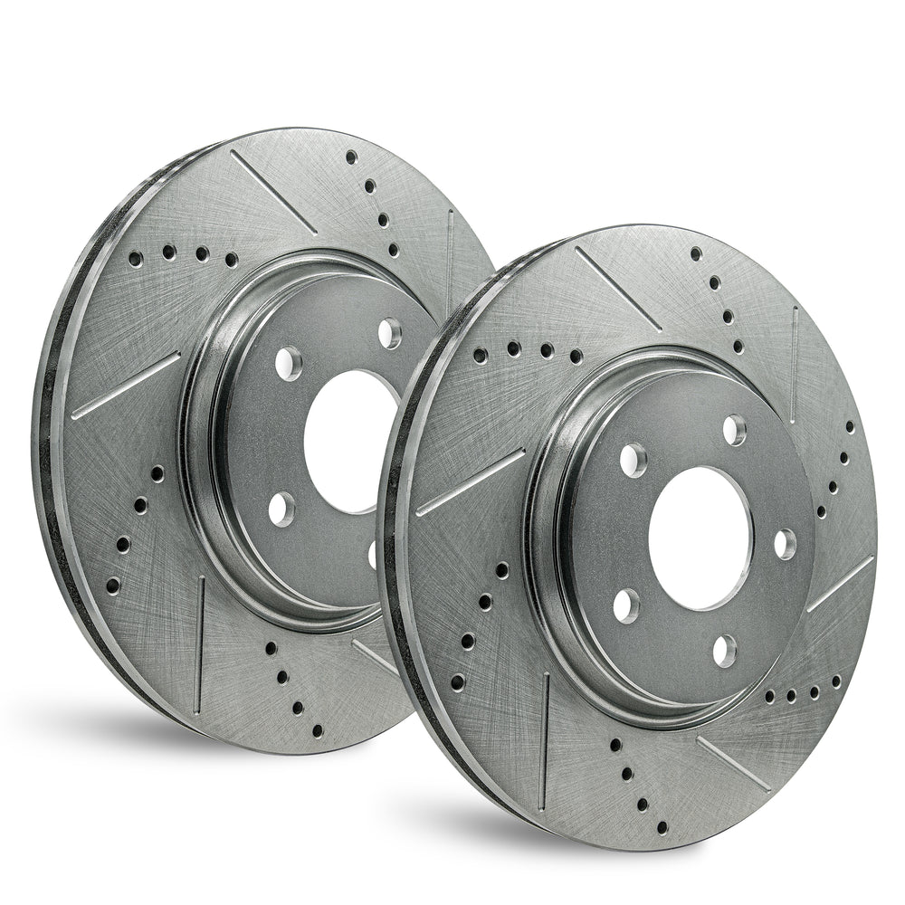 APF Front Rotors compatible with Jeep Renegade 2015-2018 | Zinc Drilled Slotted Rotors