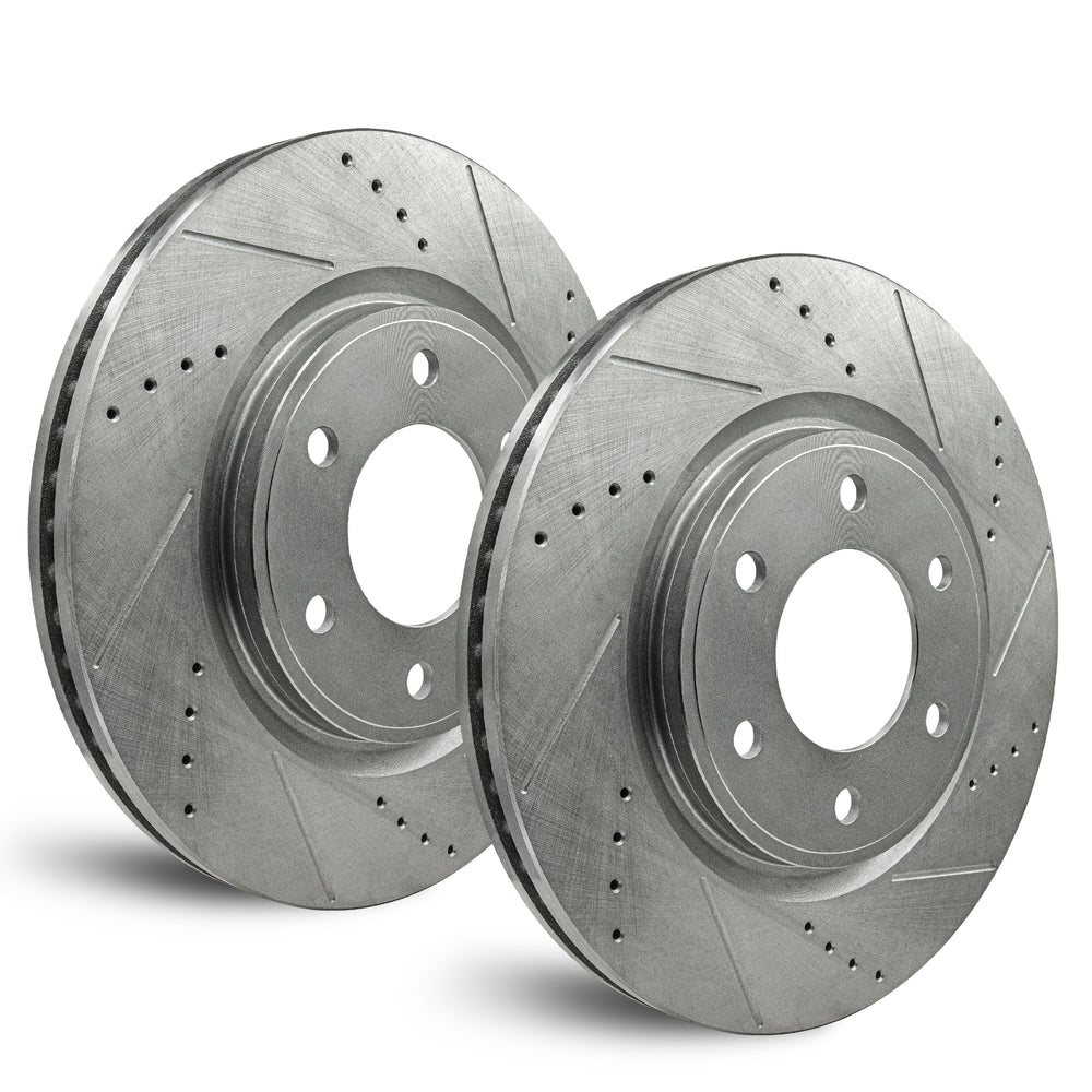 APF Front Rotors compatible with Chevrolet Silverado 1500 2005-2018 | Zinc Drilled Slotted Rotors