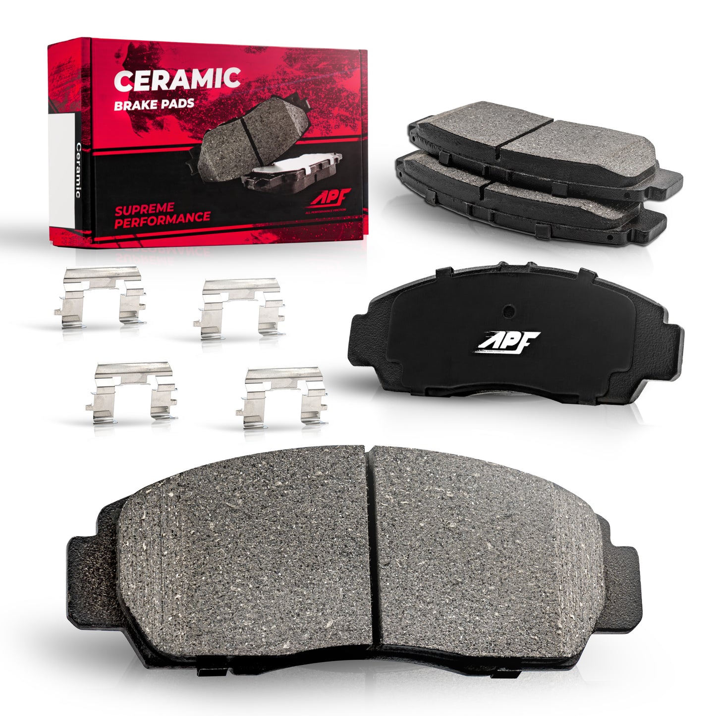 APF Front Pads compatible with 1995-1998 GMC K2500 Ceramic Carbon Fiber Brake Pads