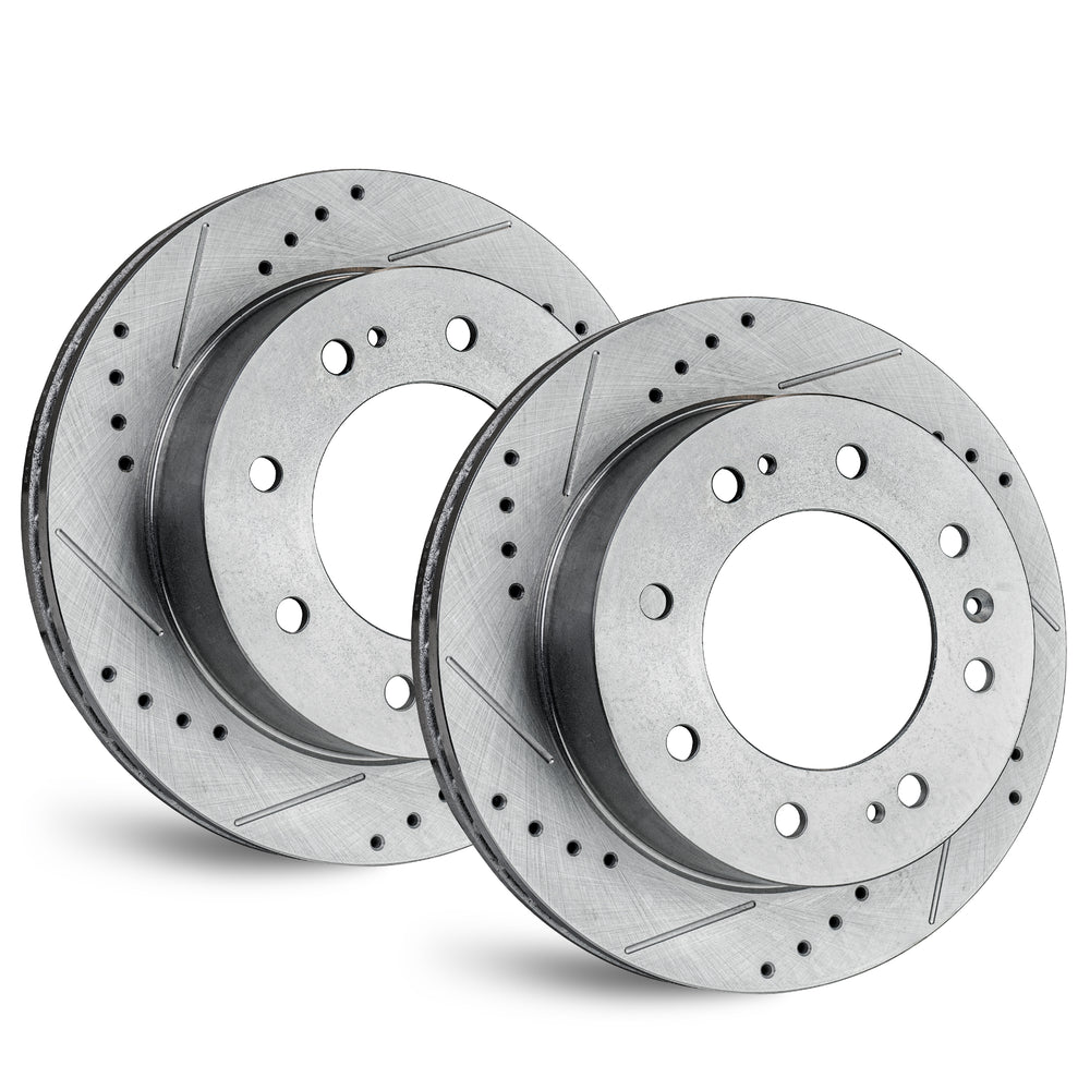 APF Rear Rotors compatible with GMC Sierra 3500 Classic SRW 2007 | Zinc Drilled Slotted Rotors