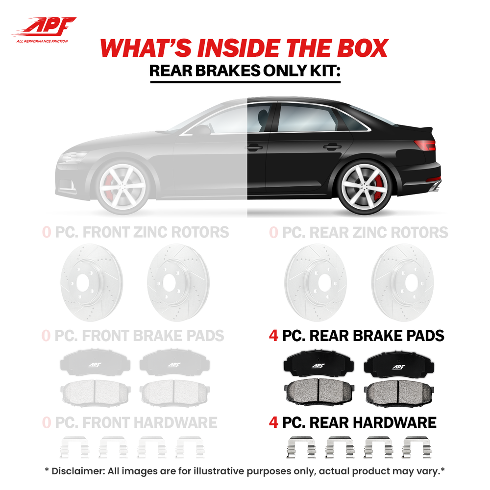 APF All Performance Friction Rear Pads compatible with 2011-2017 Honda Odyssey Ceramic Carbon Fiber Brake Pads | $33.98