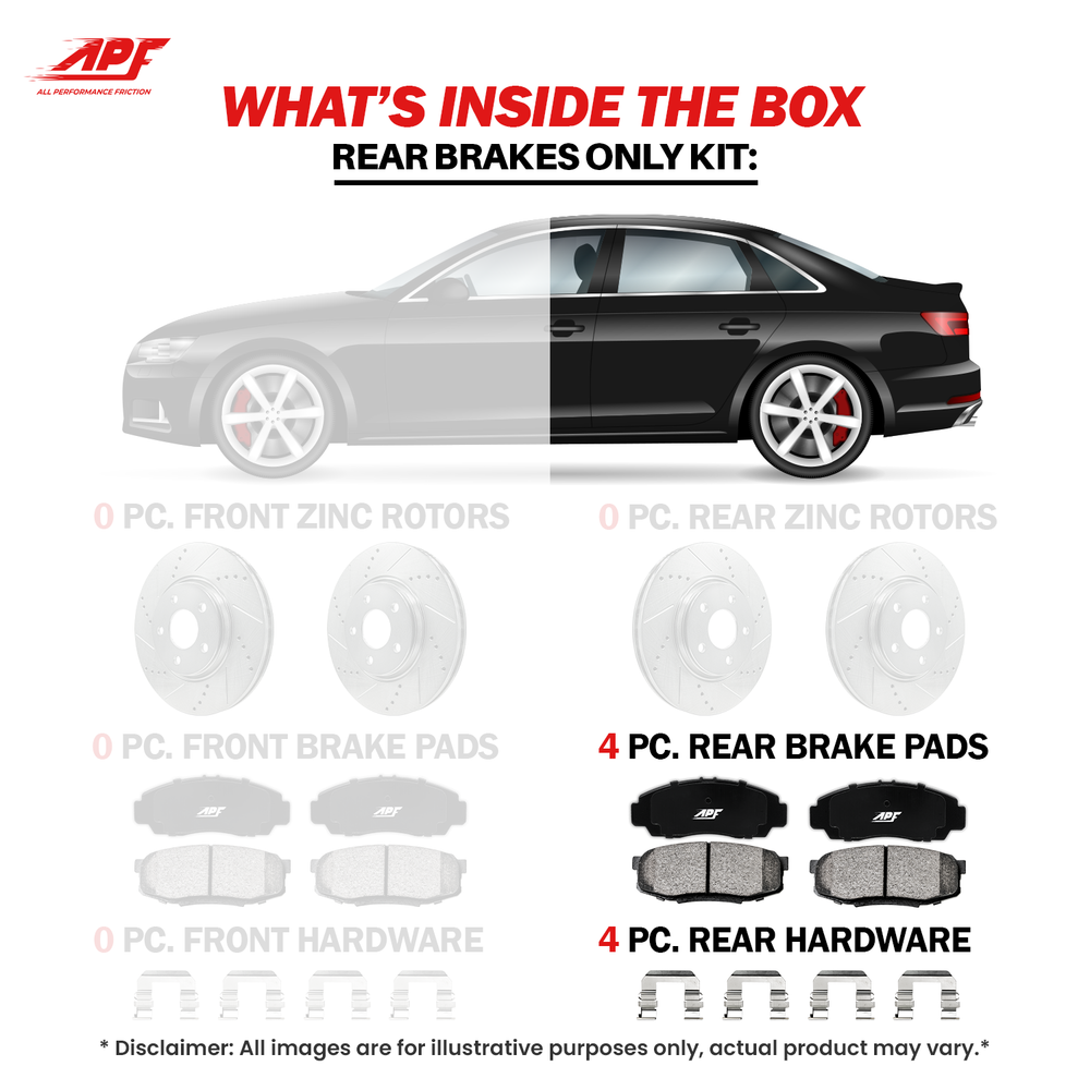 APF All Performance Friction Rear Pads compatible with 2018-2018 Lexus GS300 Ceramic Carbon Fiber Brake Pads | $32.29