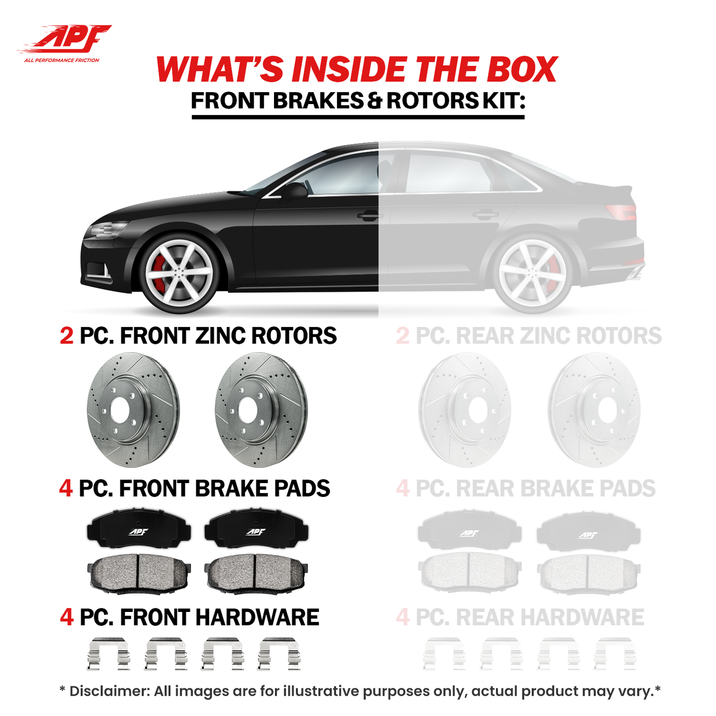 334mm Front Disc Brake Rotors + Ceramic Pads For RWD 2006 - Foto 6