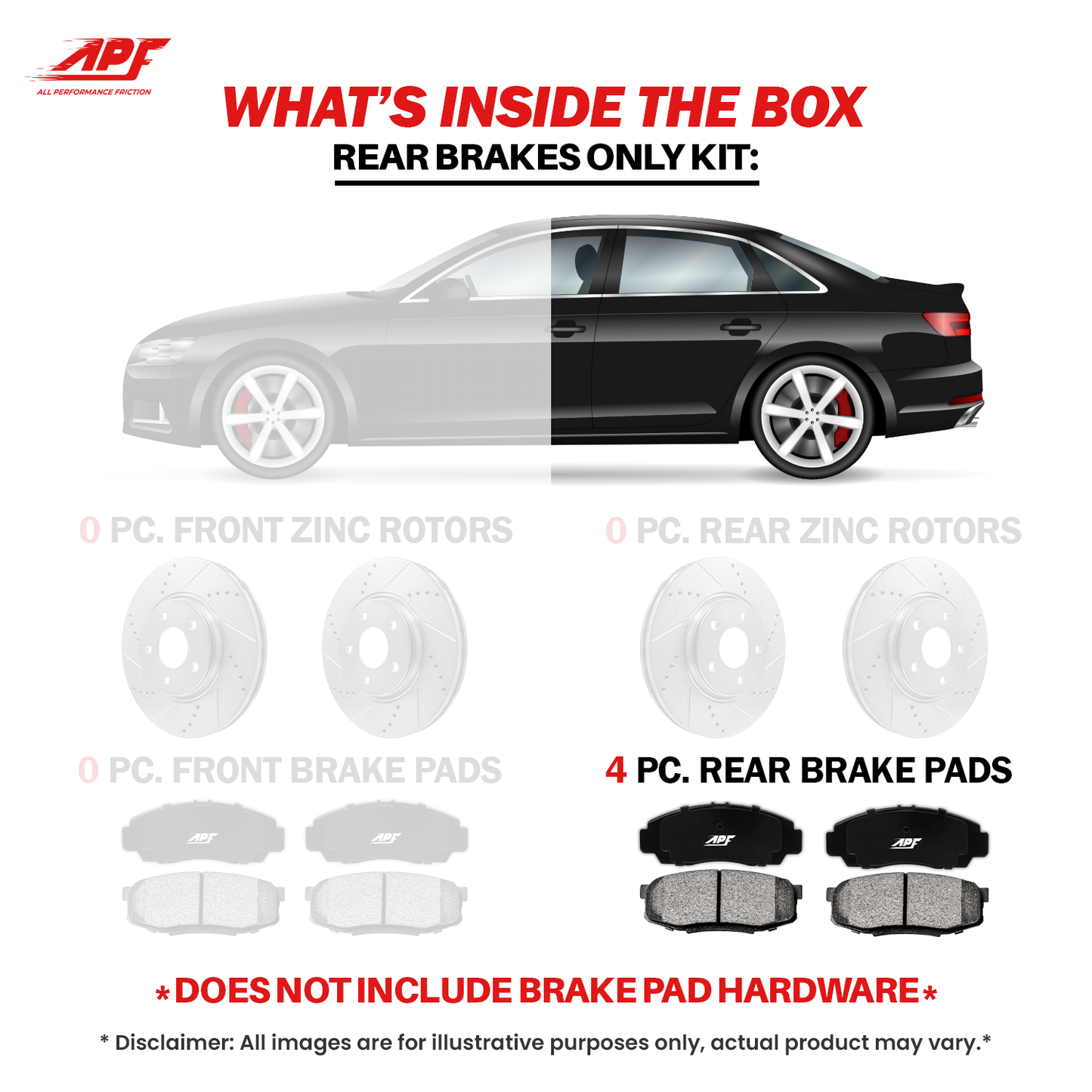 APF All Performance Friction Rear Pads compatible with 2003-2003 Ford Explorer Sport Ceramic Carbon Fiber Brake Pads | $31.1