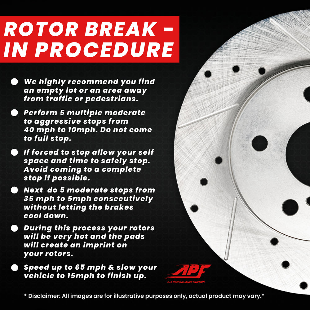 APF All Performance Friction Front Rotors compatible with Lincoln MKT 2011-2019 Zinc Drilled Slotted Rotors | $188.92