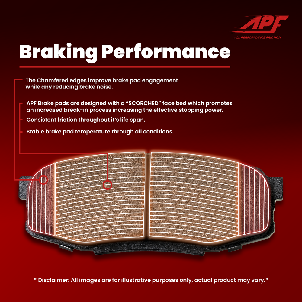 APF All Performance Friction Front Pads compatible with 2000-2005 Toyota Celica Ceramic Carbon Fiber Brake Pads | $34.2