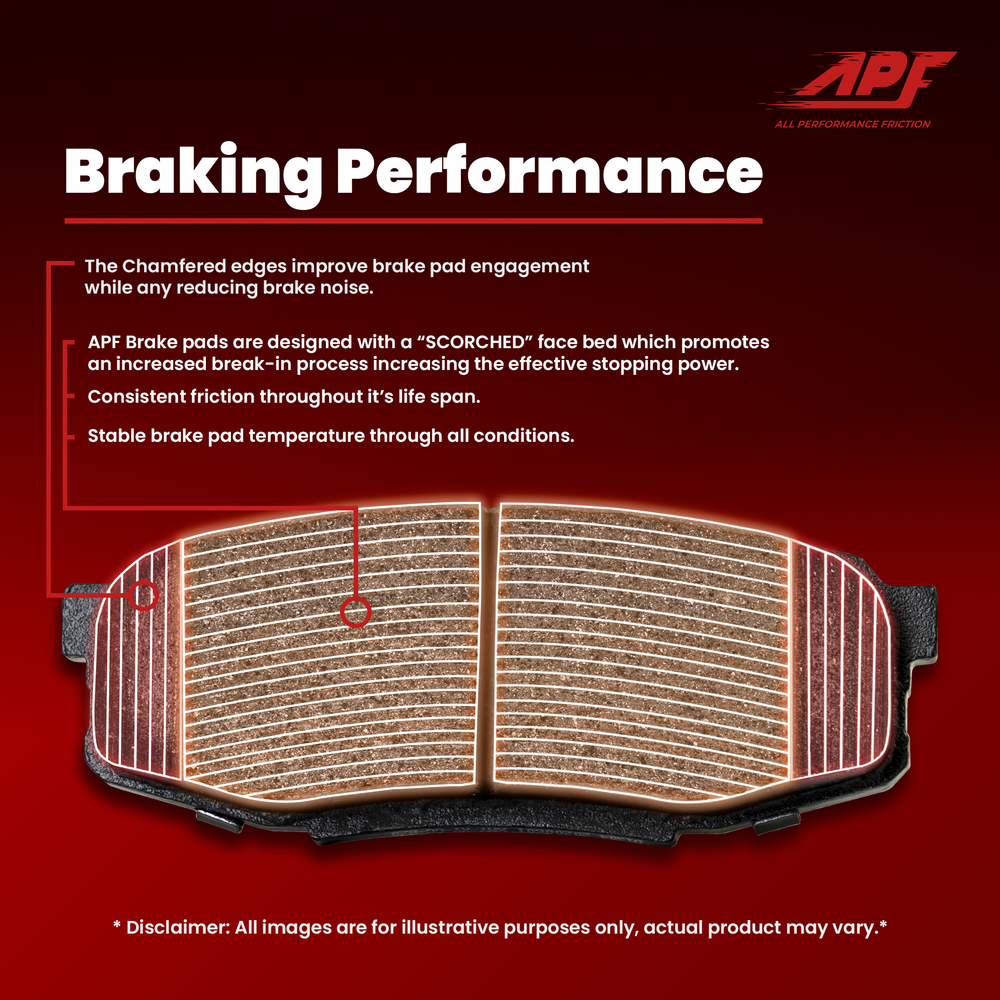 APF All Performance Friction Rear Rotors and Pads Half Kit compatible with Lexus CT200h 259mm 2011-2017 Zinc Drilled Slotted Rotors with Ceramic Carbon Fiber Brake Pads | $84.96