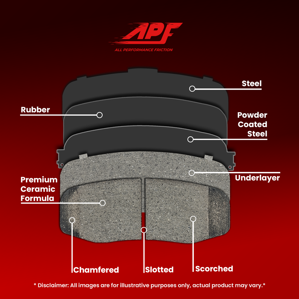 APF All Performance Friction Rear Pads compatible with 2004-2011 Mitsubishi Endeavor Ceramic Carbon Fiber Brake Pads | $58.11