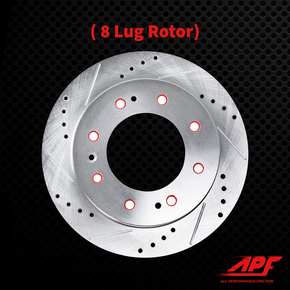 APF All Performance Friction Front Rotors compatible with Ram 3500 2011-2020 Zinc Drilled Slotted Rotors | $285.05