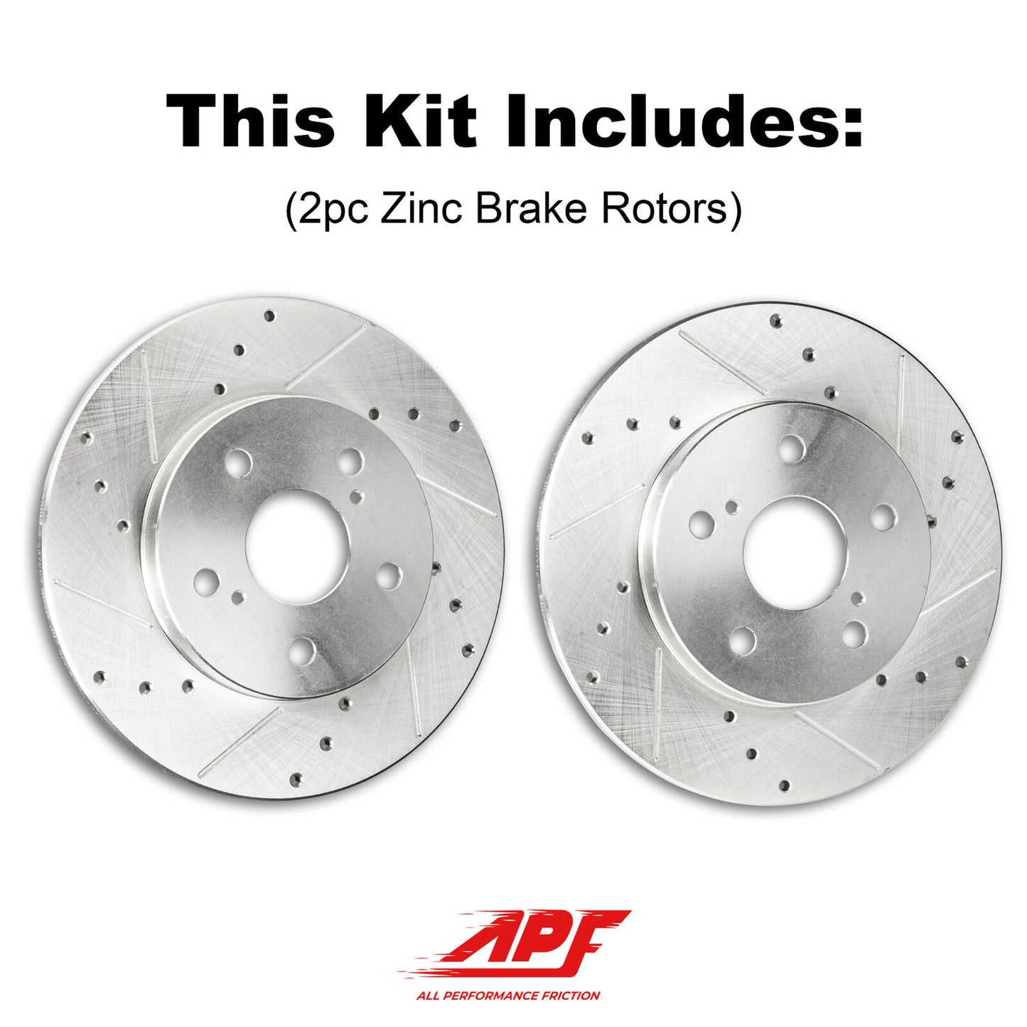 Front | Zinc Drilled/Slot Brake Rotors for Acura MDX 2007-2013