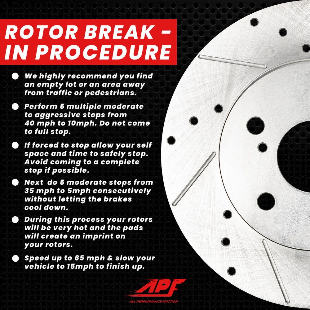 APF All Performance Friction Rear Rotors and Pads Half Kit compatible with ford F-150 13-15 Zinc Drilled Slotted Rotors with Ceramic Carbon Fiber Brake Pads | $165.4