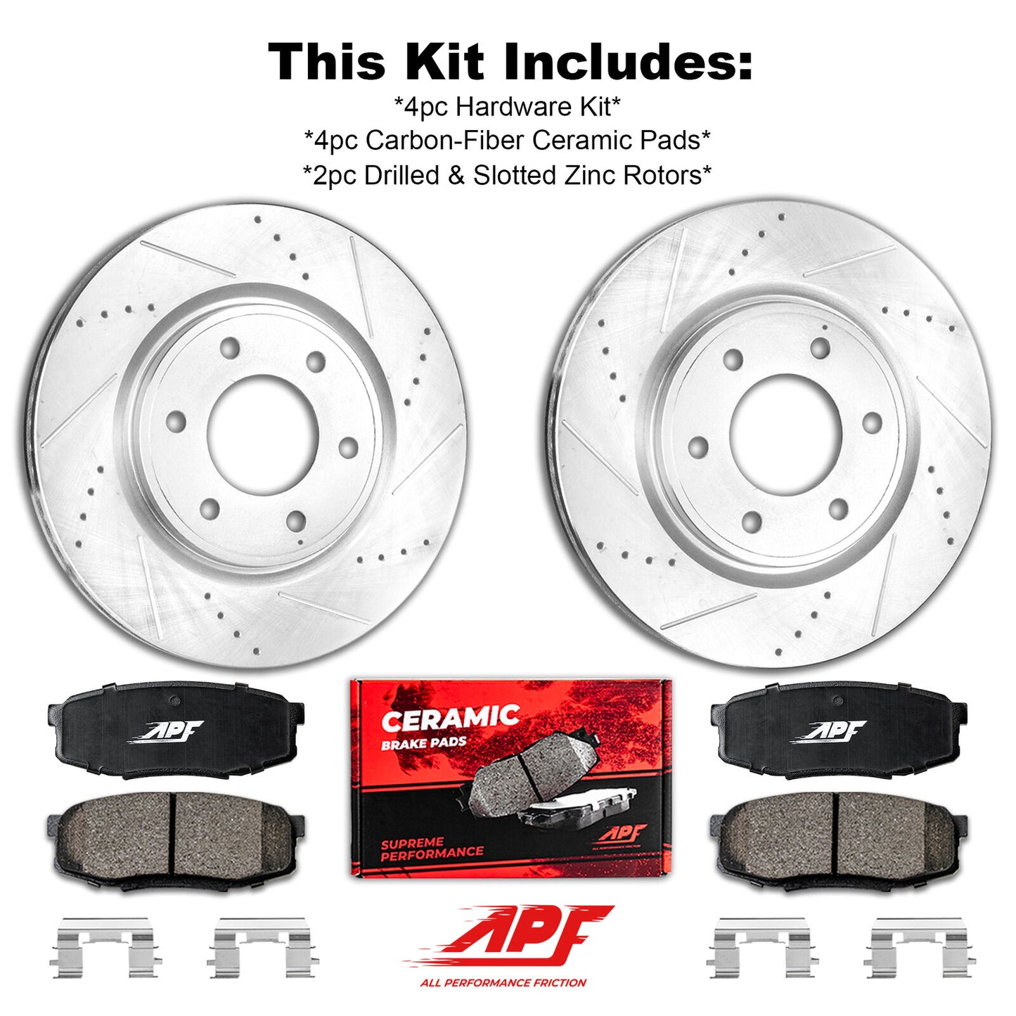 APF Front Brake Kit compatible with INFINITI QX80 2014-2019 | Zinc