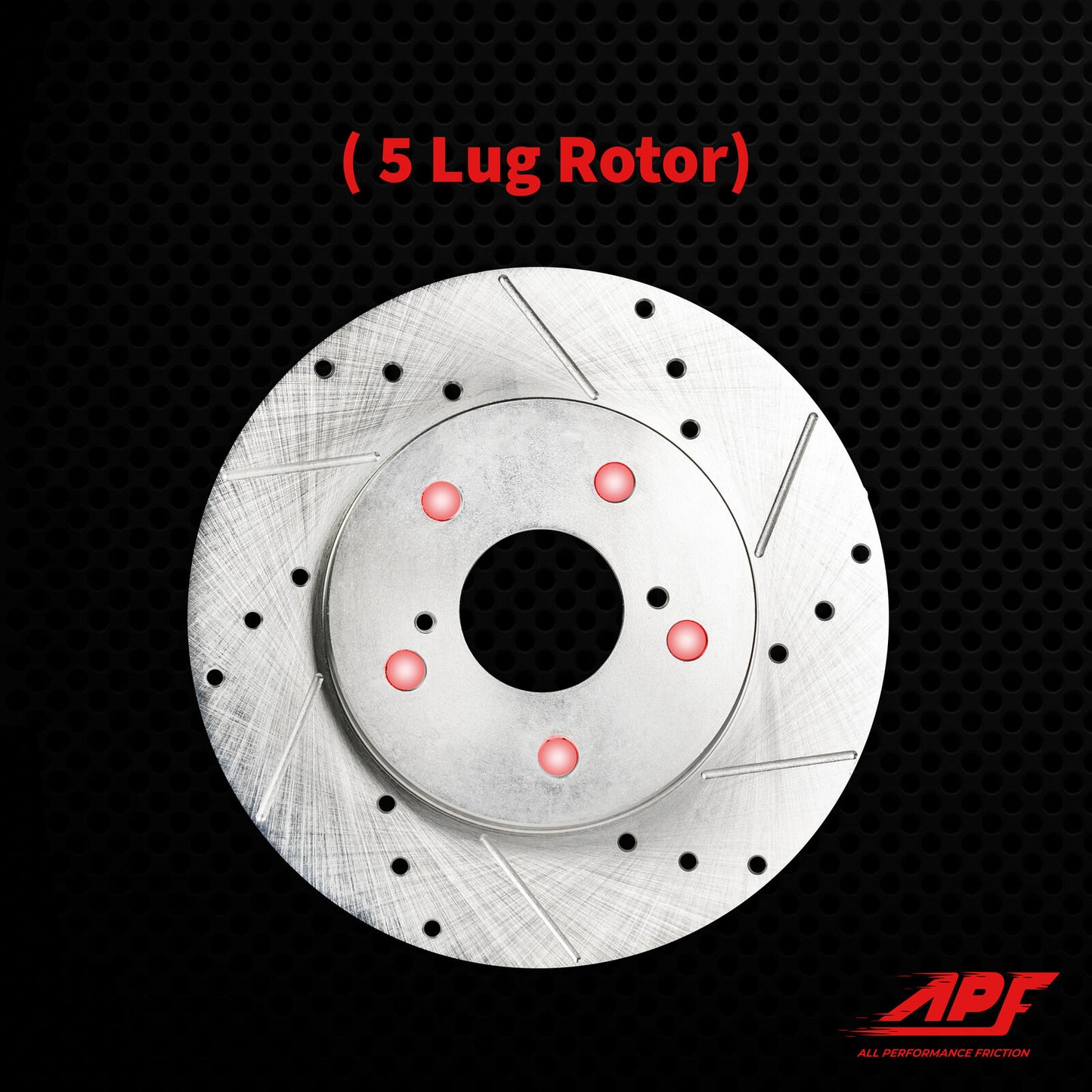 APF All Performance Friction Front Rotors compatible with Lincoln Mark VIII 1995-1998 Zinc Drilled Slotted Rotors | $140.74