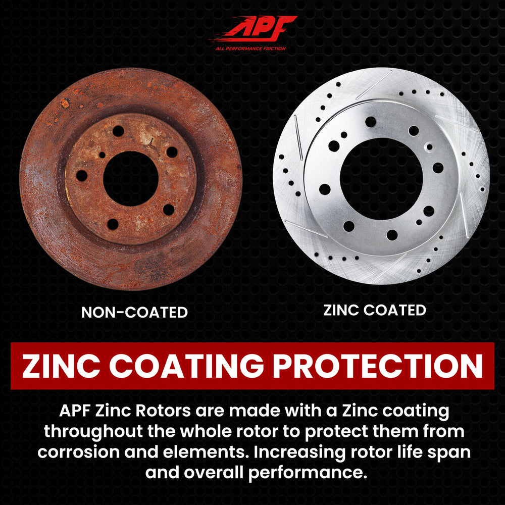 APF All Performance Friction Front Rotors compatible with Ram 3500 2011-2020 Zinc Drilled Slotted Rotors | $285.05
