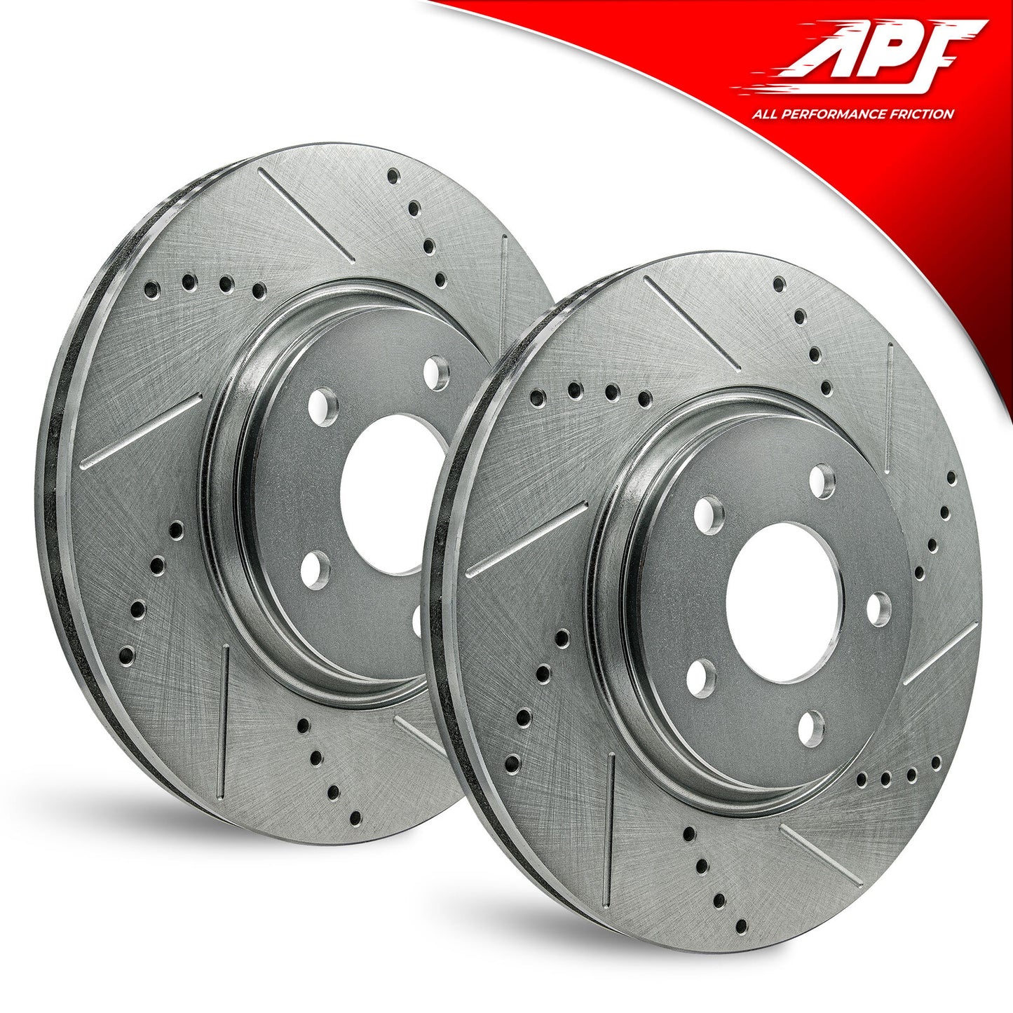APF Front Rotors compatible with Saab 44809 2011-2011 | Zinc Drilled  Slotted Rotors