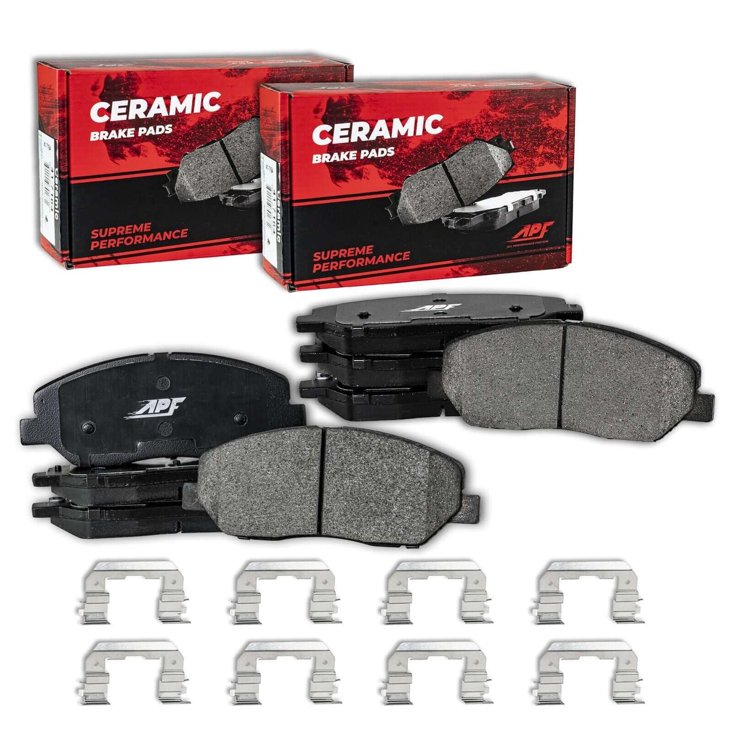 APF Full Pads Set compatible with 2012-2012 Volkswagen Beetle 2.5L Ceramic Carbon Fiber Brake Pads