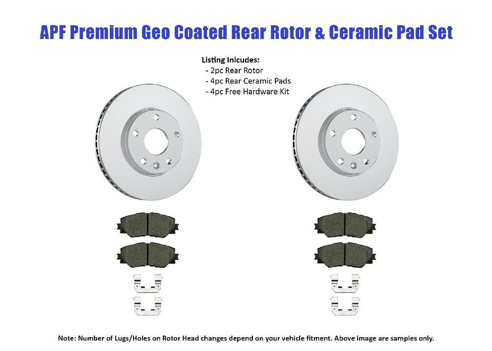 Rear Premium Geo Coated Brake Rotor & Pad compatible with Ford Fusion 2013-2018 | $86.87