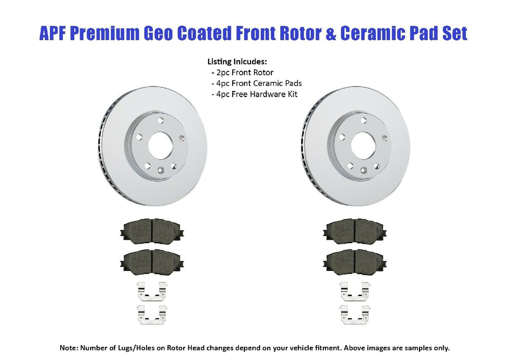 Front Premium Geo Coated Brake Rotor & Pad compatible with Chevrolet Trailblazer 2002-2005 | $113.56