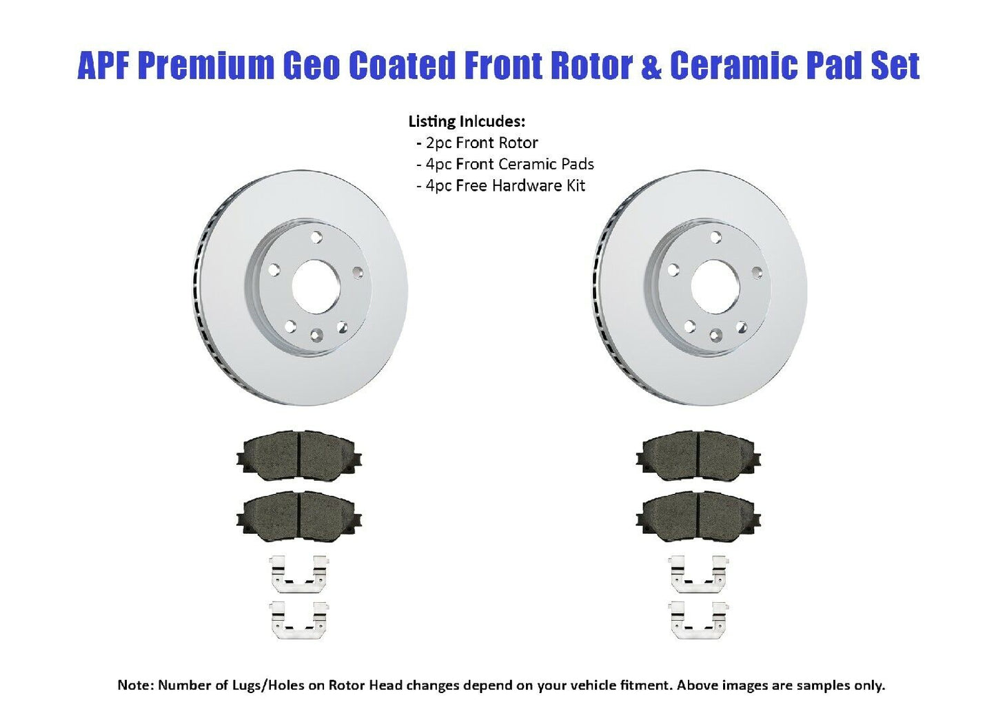 Front Premium Geo Coated Brake Rotor & Pad compatible with Chevrolet Trailblazer 2002-2005 | $113.56