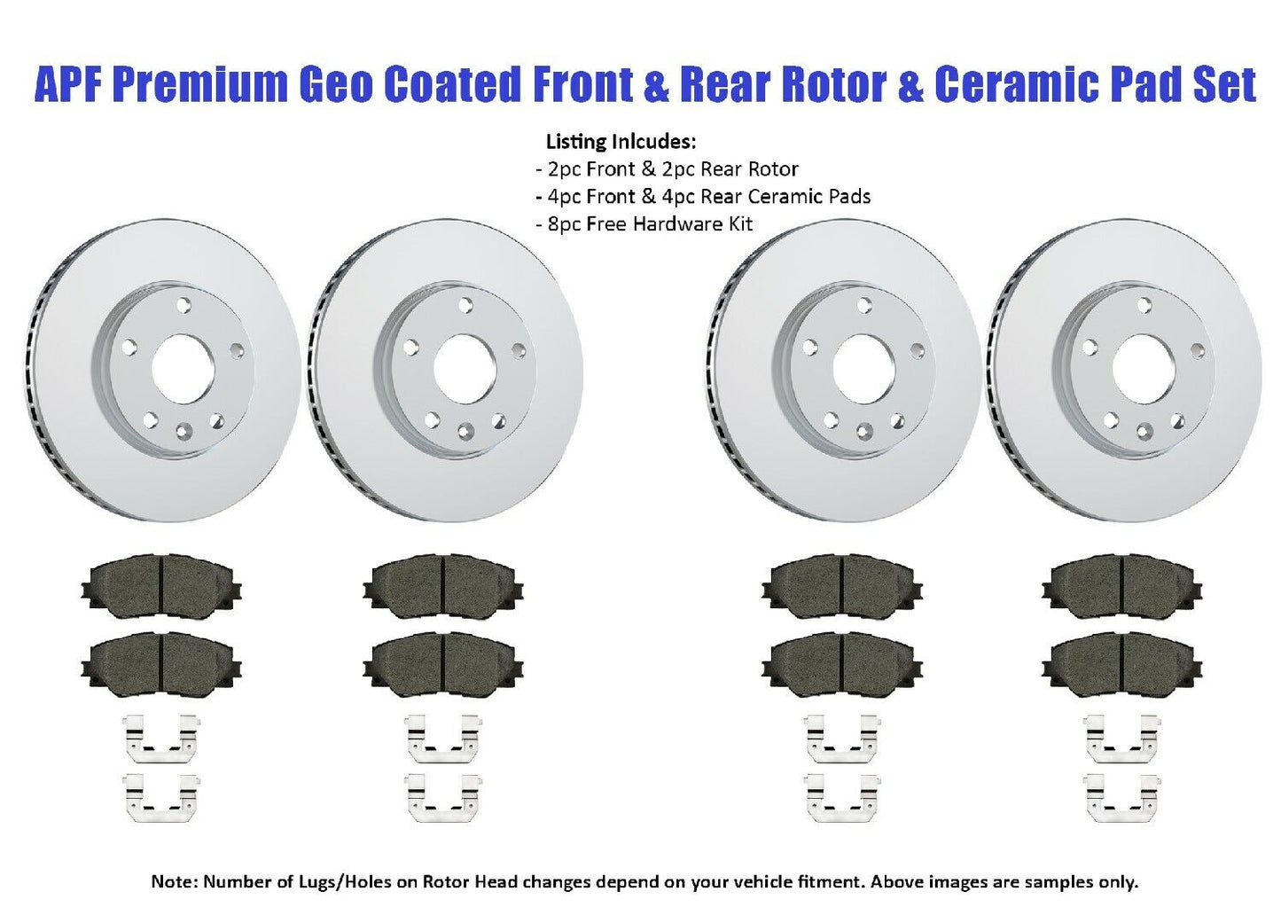 Front & Rear Premium Geo Coated Brake Rotor & Pad compatible with GMC Envoy 2006-2009 | $228.95