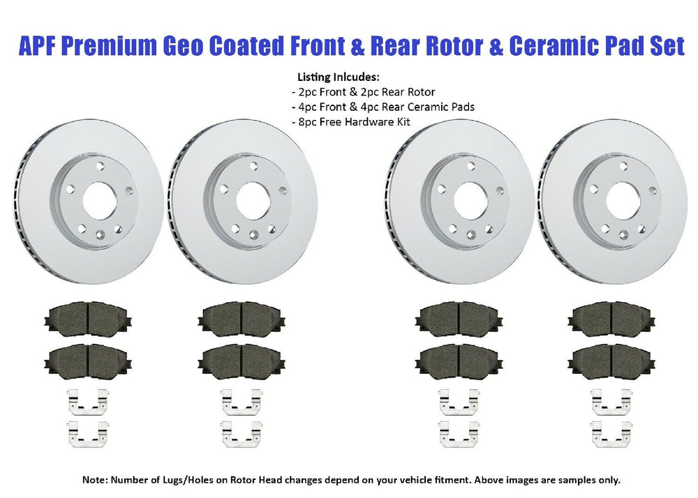 Front & Rear Premium Geo Coated Brake Rotor & Pad compatible with Mitsubishi Galant 2004-07 | $353.09