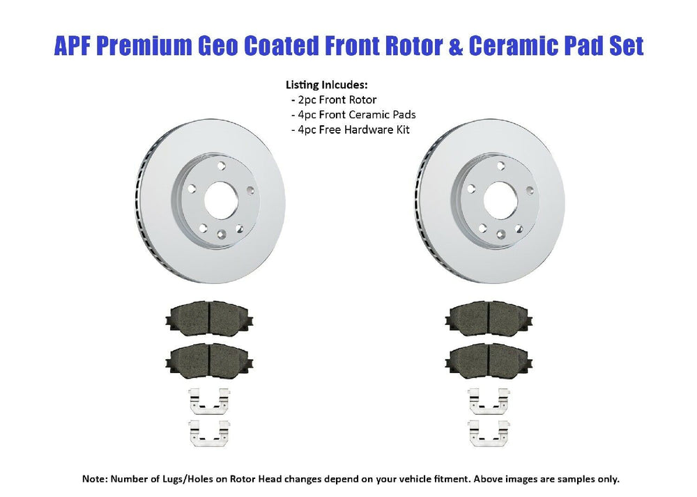 Front Premium Geo Coated Brake Rotor & Pad compatible with Ford Special Service Police Sedan | $185.51