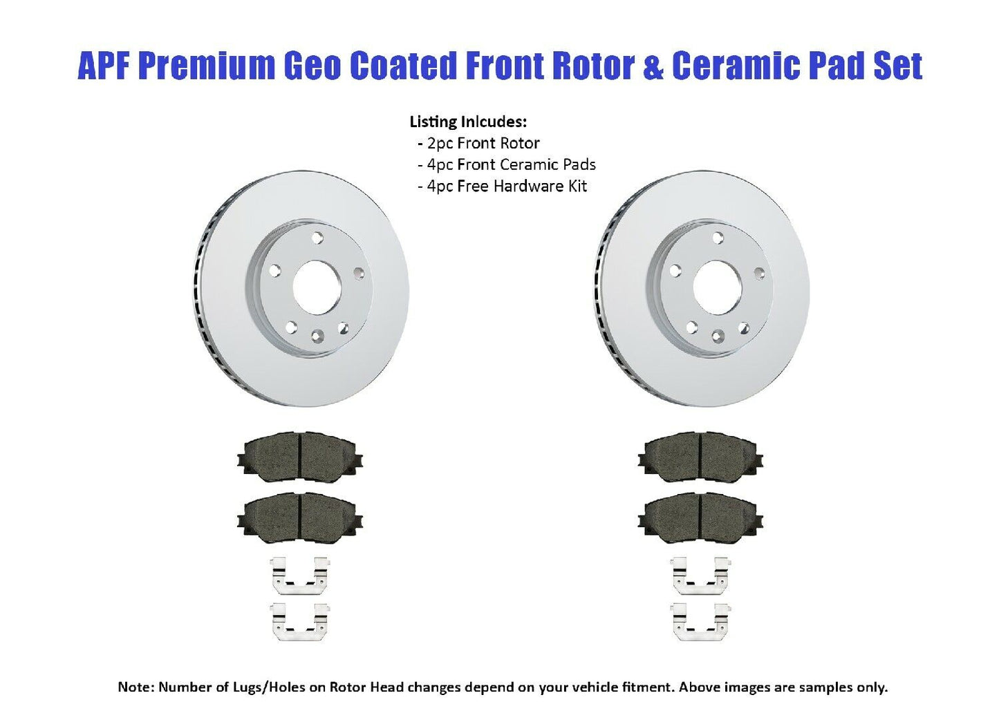 Front Premium Geo Coated Brake Rotor & Pad compatible with Ford Special Service Police Sedan | $185.51